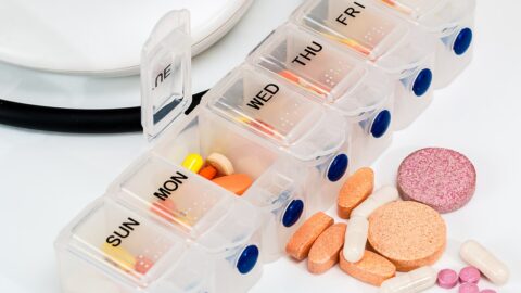 1280px Pill Organizer With Vitamins And Medicines