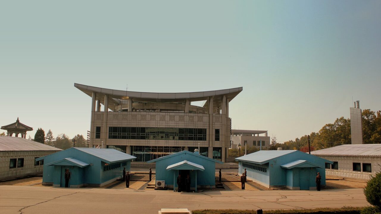 Panmunjom blue huts in the Korean DMZ