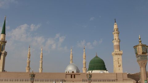 The Green Dome of the Prophet's Mosque in Medina